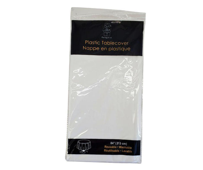Table Cover - 84” Round - White