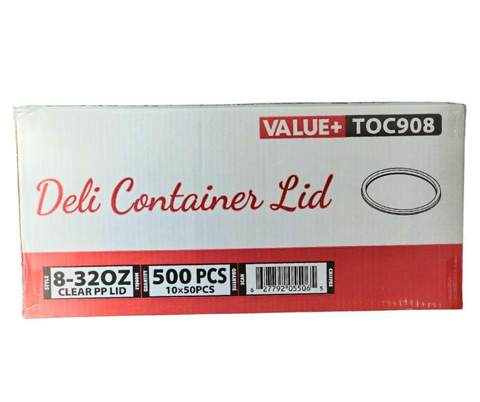 Value+ - Clear PP Deli Lid - 8 - 32oz