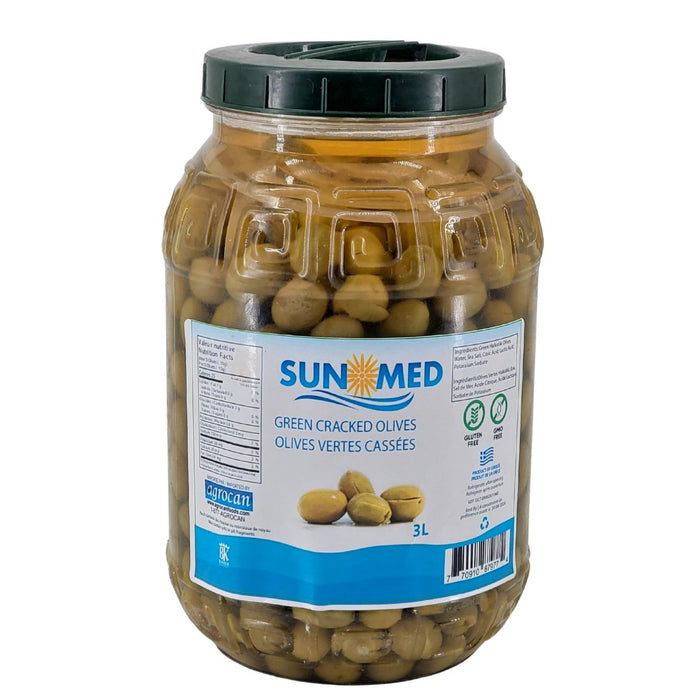 Sun Med - Green Olives - Cracked