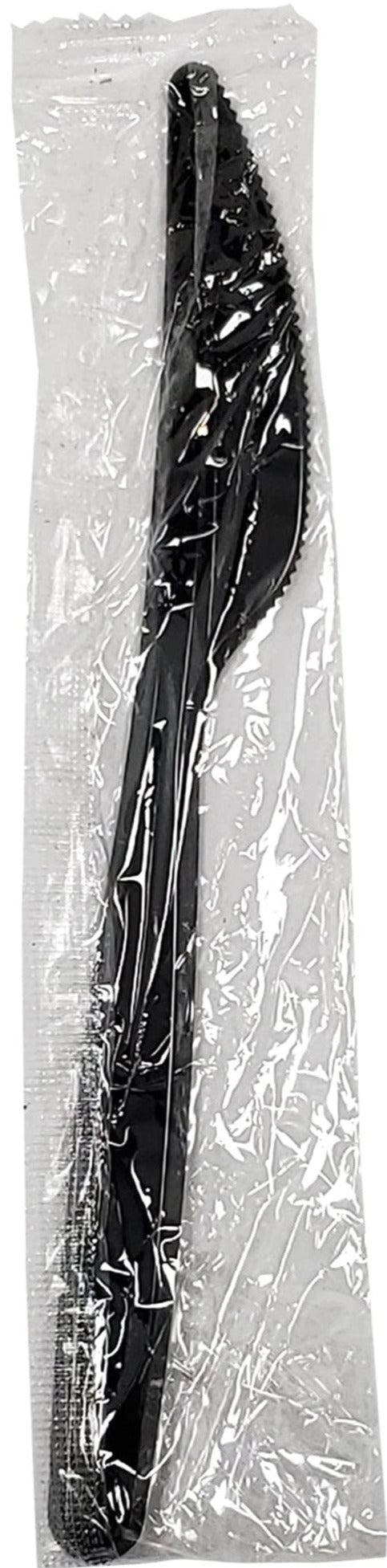 Value+ Black Plastic Knives - 250/Case, Black