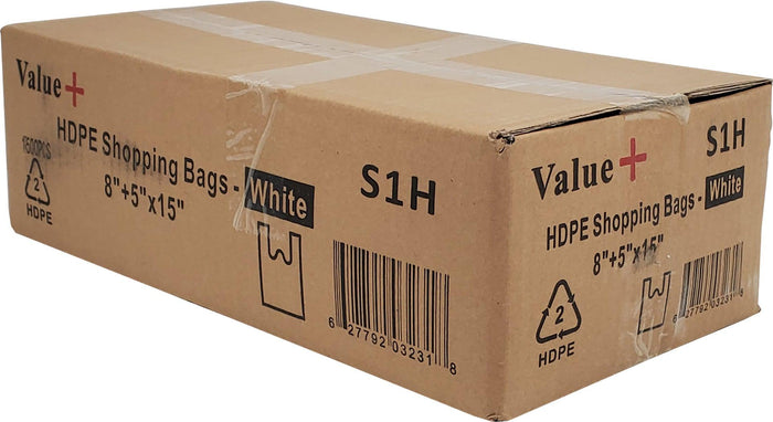 Value+ - S2 High Density - White Shopping Bags