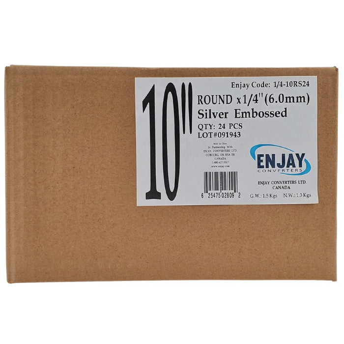 Enjay - Cake Board - Round - Silver - 10x1/4