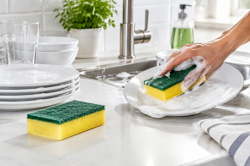 Kitchen Scrubber: Bacteria, Restaurants, Throwing Out & Bad Smell