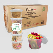 Value+ - 16oz Round Deli Container w/Lids