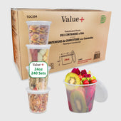 Value+ - 24oz Round Deli Container w/Lids