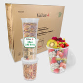 Value+ Translucent Plastic Deli Containers with Lids - 32oz