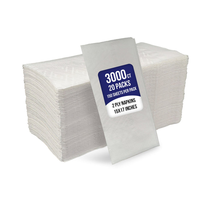 Mayfair - 2 Ply Dinner Napkins 1/8 Fold - White DNAP02