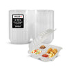 Value+ - Dual Lock - 8 in Medium Clear Hinged Containers - 3 Comp - CV883