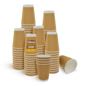 Morning Dew - 16oz Squat Hot Paper Cup - Ripple - Kraft - RC-H16SK