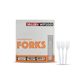 Value+ - Plastic Forks Heavy - White - Ind. Wrapped - WP2001