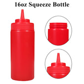 Pro-Kitchen - 16oz Squeeze Bottle - Standard - Red - QY410R