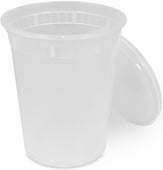 Value+ Translucent Plastic Deli Containers with Lids - 32oz