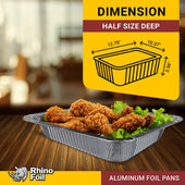 Rhino-Foil - Half Size Deep - Aluminium Steam Pan - Heavy