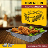 Rhino-Foil - Half Size Medium - Aluminium Steam Pan