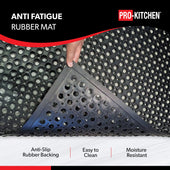 Pro-Kitchen - Black Rubber Anti-Fatigue Mat - 36