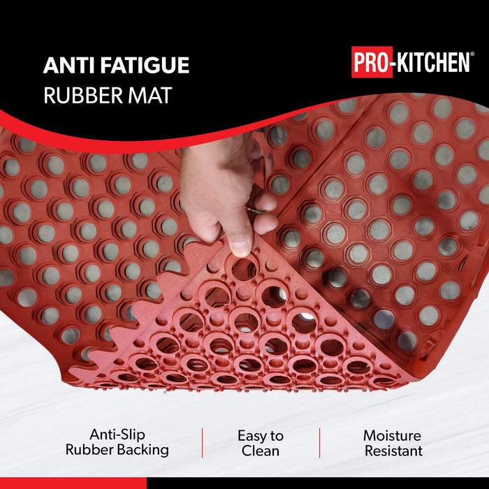 Pro-Kitchen - Red Rubber Mat-Terracotta-Grease Resistant-36
