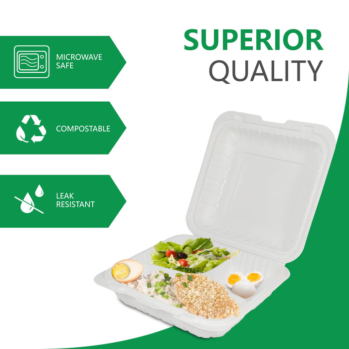 Eco-Craze MFPP Clamshell Container 8x8x2.6