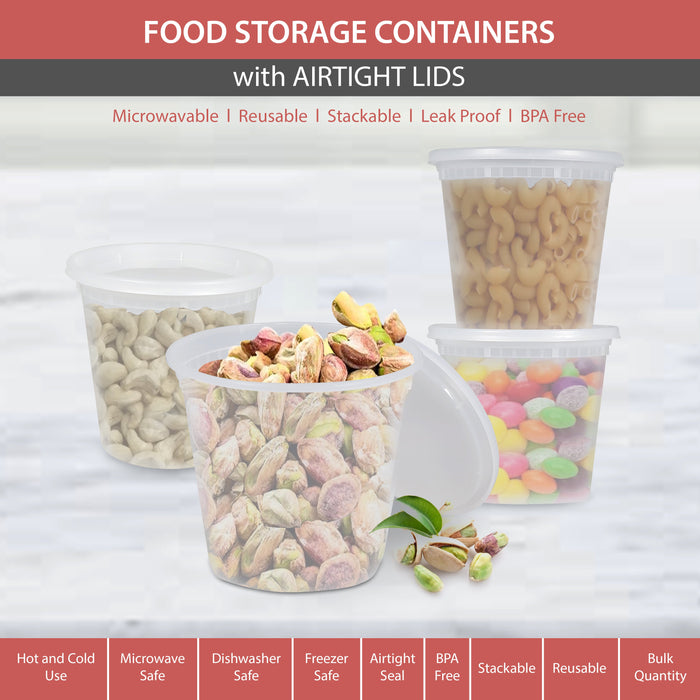 Value+ - 24oz Round Deli Container w/Lids