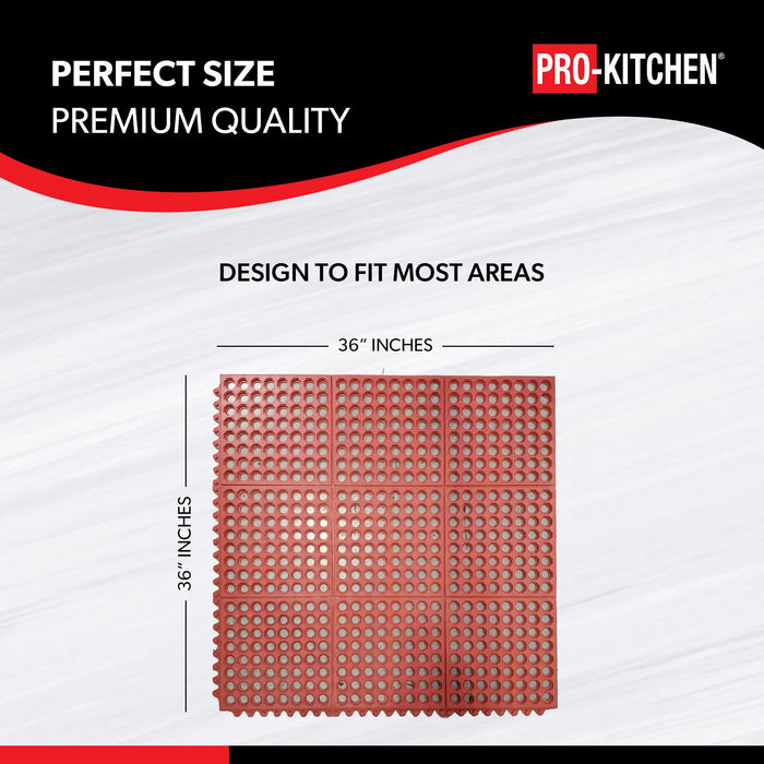 Pro-Kitchen - Red Rubber Mat-Terracotta-Grease Resistant-36