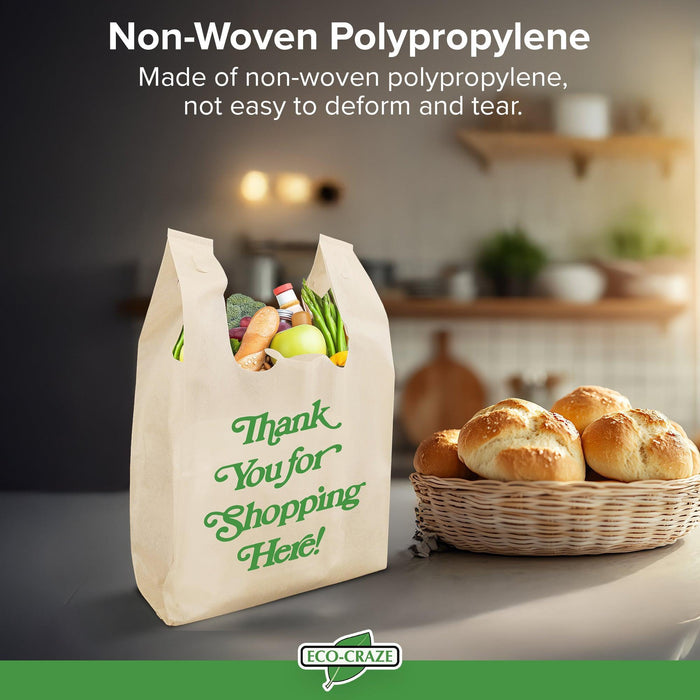 Eco-Craze - 12x8x23 – Thank You - Non Woven Reusable – Shopping Bag