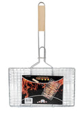 BBQ Grill Basket - 335x200mm Wood Handle