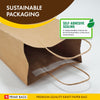 Prime Bags - Enzo - Self Adhesive Paper Bags with Twisted Handles - 13x7x17