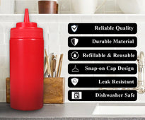 Pro-Kitchen - 16oz Squeeze Bottle - Standard - Red - QY410R