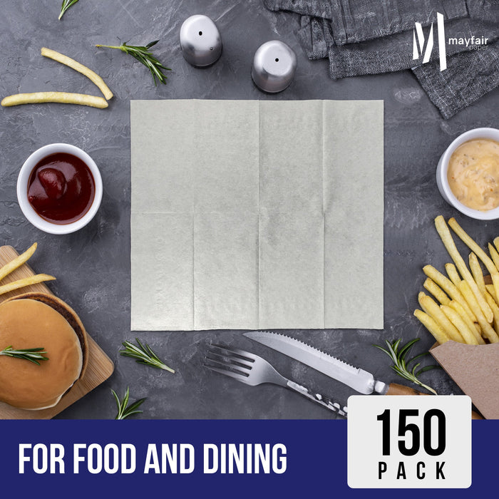 Mayfair - 2 Ply Dinner Napkins 1/8 Fold - White DNAP02
