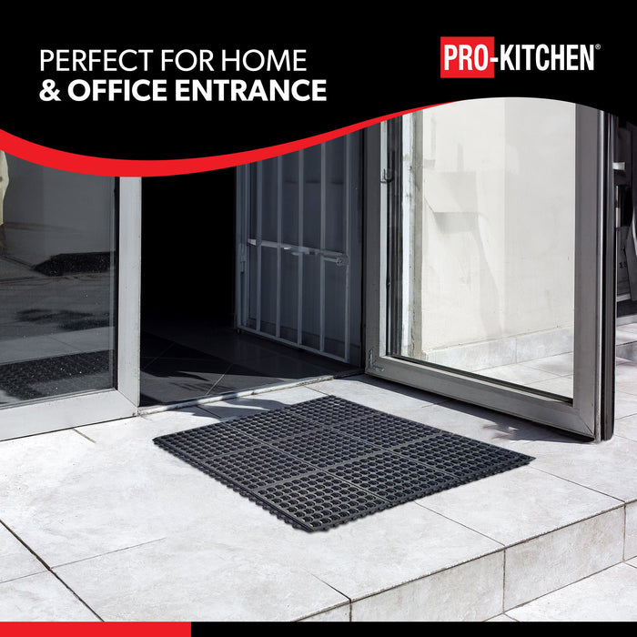 Pro-Kitchen - Black Rubber Anti-Fatigue Mat - 36''X36''