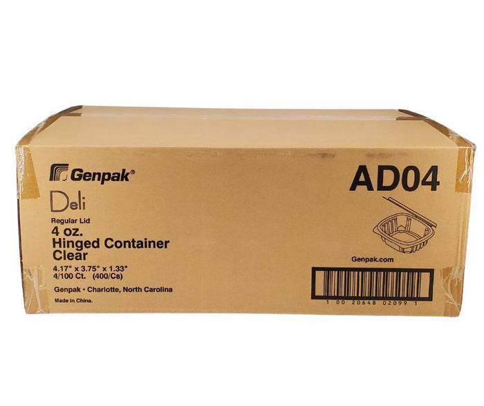 Genpak - Hinged Deli Container - Clear - 4oz - AD04
