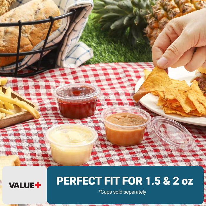 Value+ - 1.5oz - 2oz Portion Cup Lids - 62mm - PC200L
