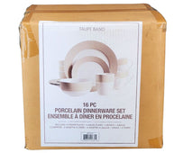 S&CO - Dinnerware Set - Taupe Band (16 PCS)
