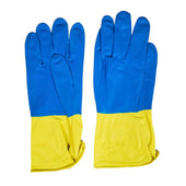 SBS - Natural Latex Gloves Blue/Yellow Large