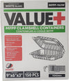 Eco-Craze - MFPP Clamshell Container - 9x6x2.3 - Vented - White