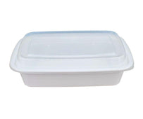 Value+ - 38oz Rectangular White Plastic Container