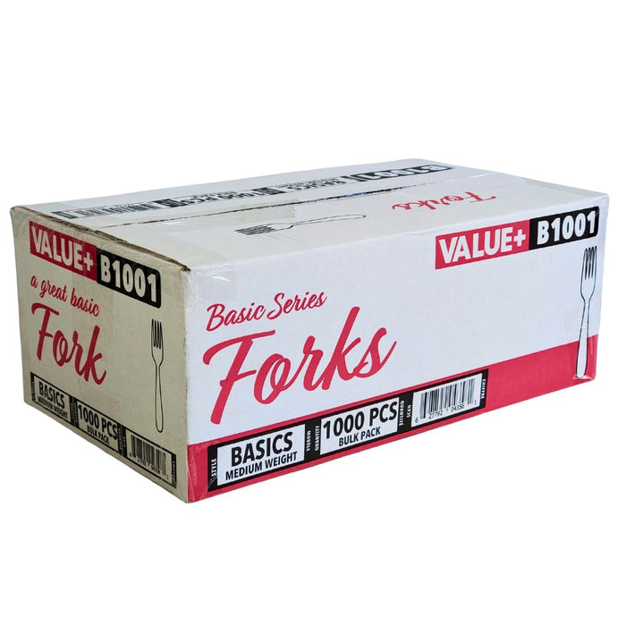 Value+ - Plastic Forks - White - Bulk - B1001