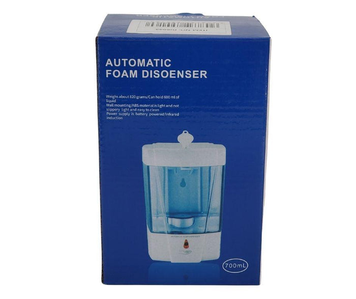 Liquid Soap Dispenser - 700ml - Automatic Sensor - White & Clear - ReQ 4 'AA' Battery