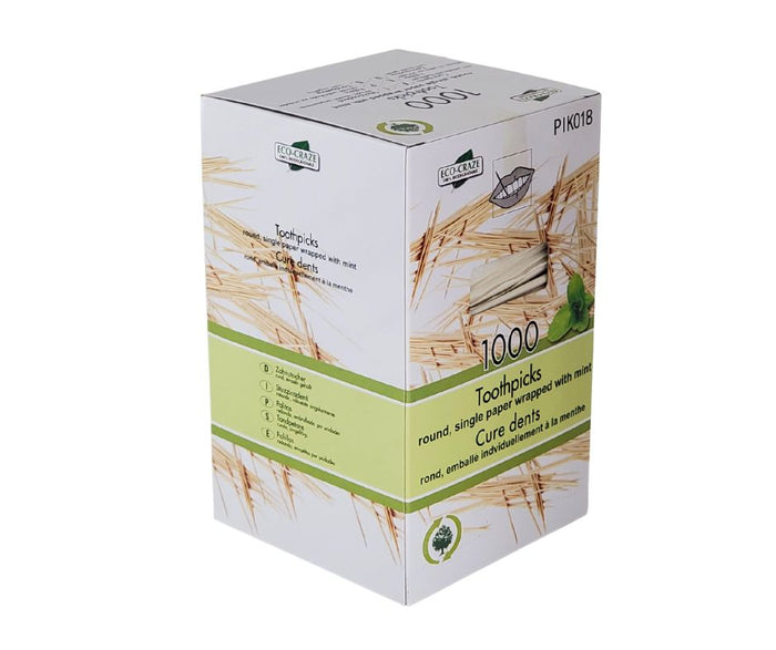 Eco-Craze - Bamboo Toothpick - Mint - Paper Wrap - P2-65M