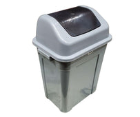30L Square Waste Bin w/Push Lid - Grey