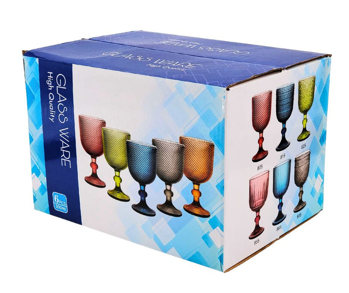 Hobnail Wine Glass 300ml - Pink - XR835