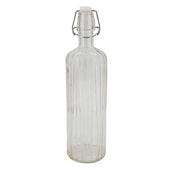 S&CO - Glass Bottle with Stopper 1L - Textured - Clear