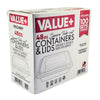 Value+ - 48oz Plastic Container Sets - Square - White