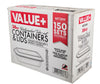 Value+ - 38oz Rectangular White Plastic Container