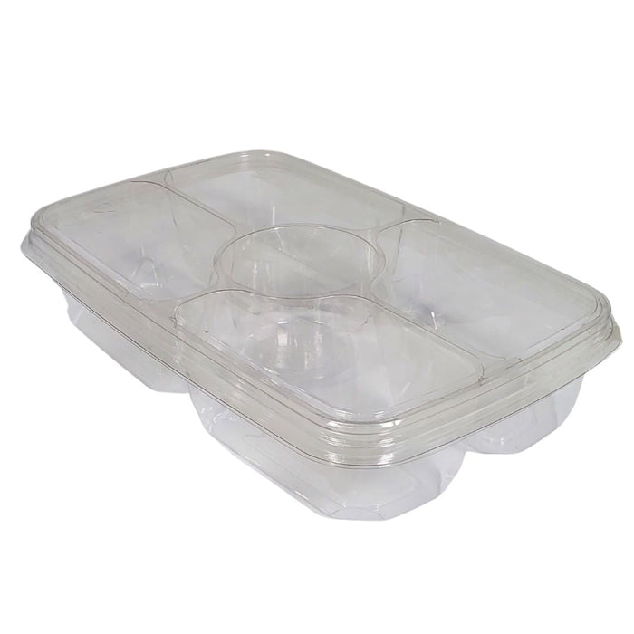 CLR - 1141 Small Clear 5 Comp Platter Combo 100/Cs 1107-4-225 - H813