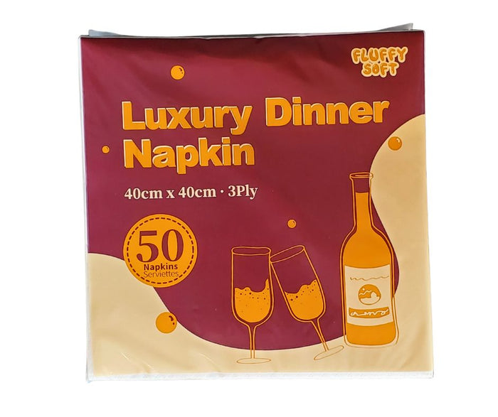 Fluffy Soft – Luxury Dinner Napkins - 3 ply - White