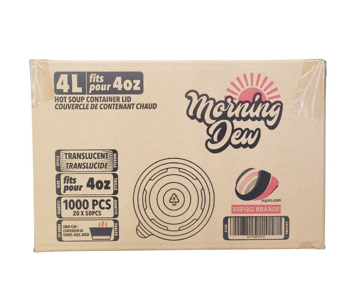Morning Dew - Plastic Lids for 4 oz Paper Soup Container - 4L