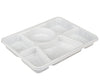 Plastic Tray (Thali) - 6 Compartment - White 20 pk