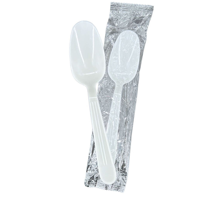 Value+ - Heavy - Plastic Tea Spoons - White - Ind. Wrapped - WP2003