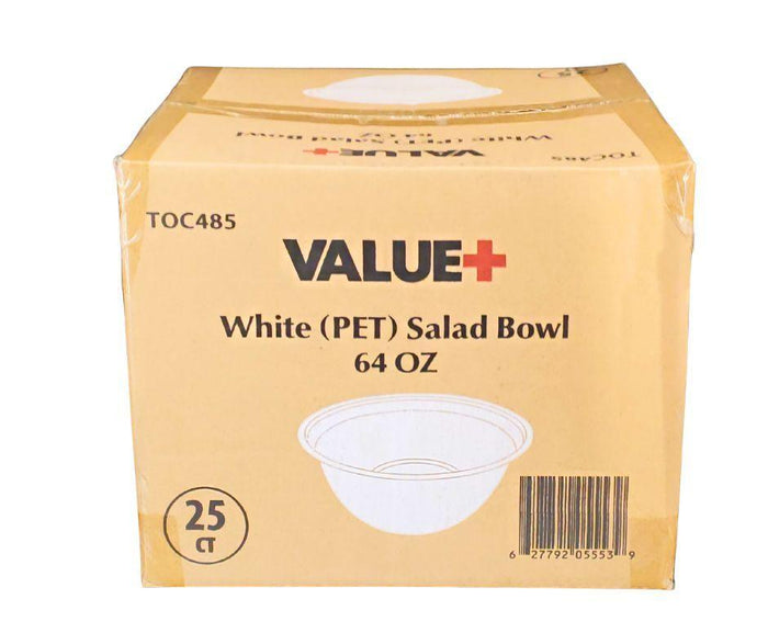 Value+ - 64oz Salad Bowl - PET - White