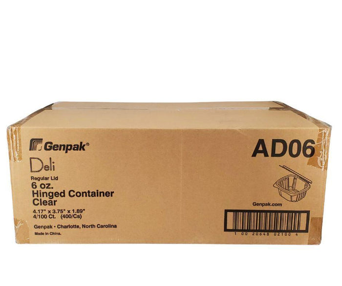 Genpak - Hinged Deli Container - Clear - 6oz - AD06